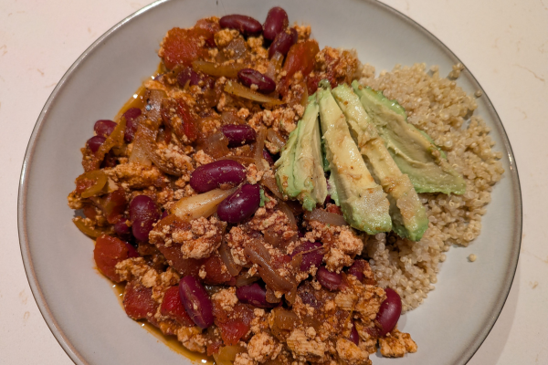 Chili au tofu et quinoa à faible charge glycémique
